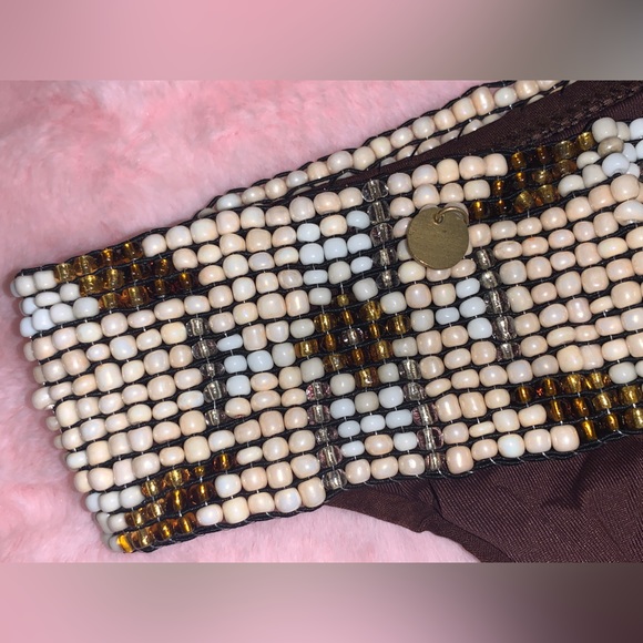 🚨FLASH SALE🚨Pilyq Luxury Keshi Pearl Beaded Brown Belted Swim Bottom Small - Picture 6 of 6